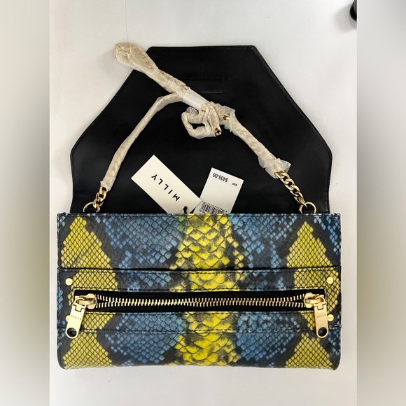 MILLY SNAKESKIN SHOULDER CLUTCH BAG NWT - Picture 3 of 7